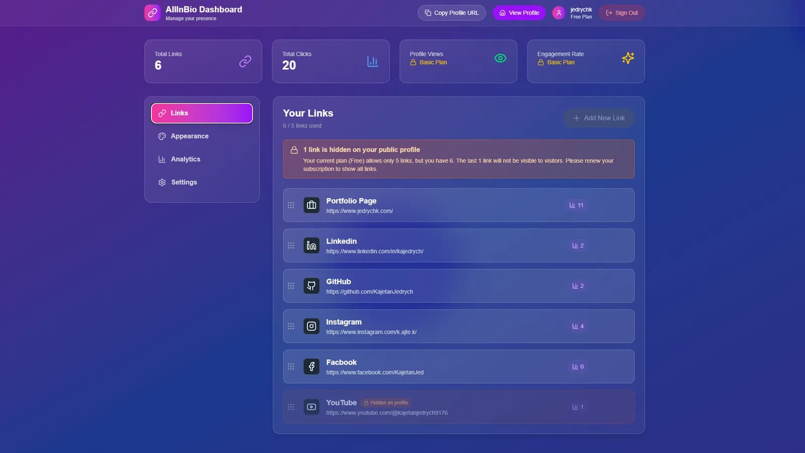 Strona internetowa — allinbio