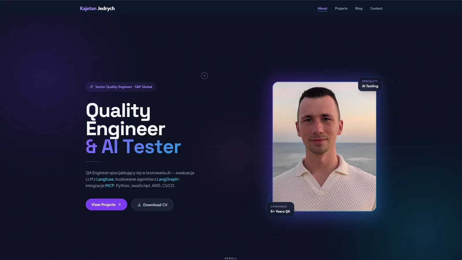 Strona internetowa — CV — Kajetan Jędrych